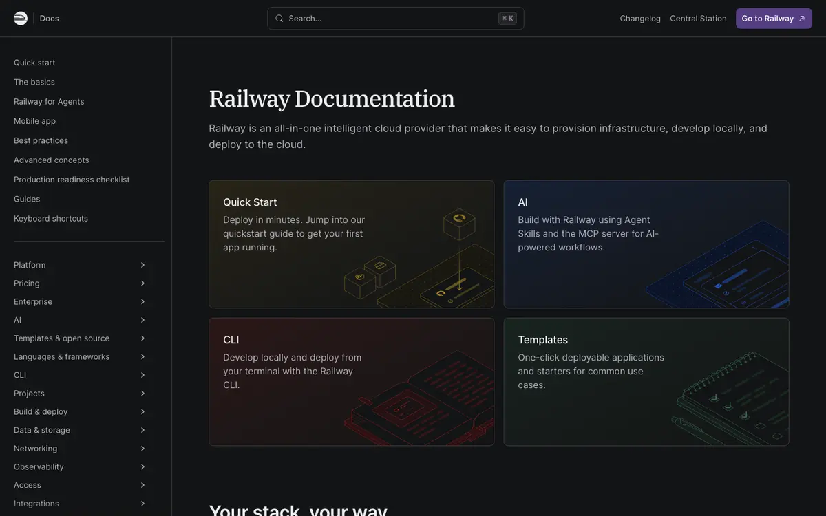 Railway docs screenshot