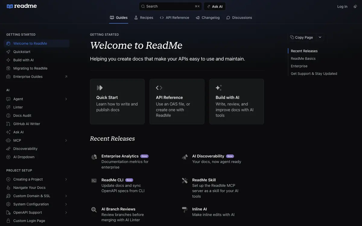 ReadMe docs screenshot