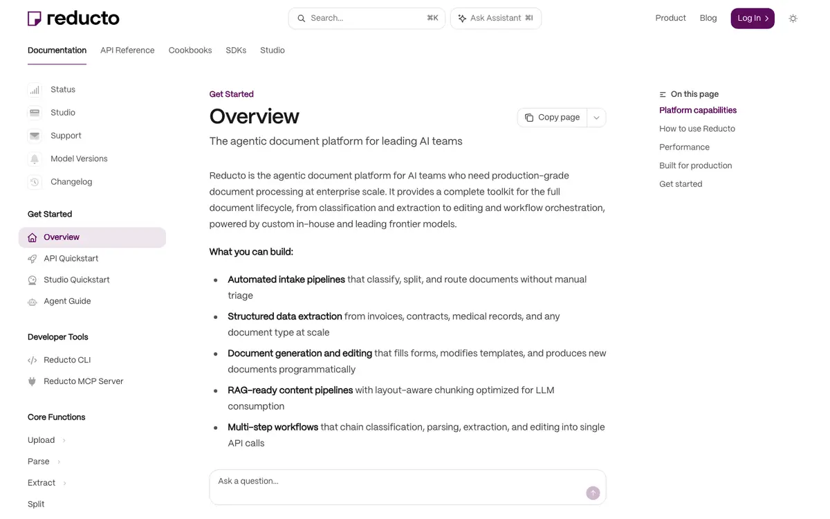 Reducto docs screenshot