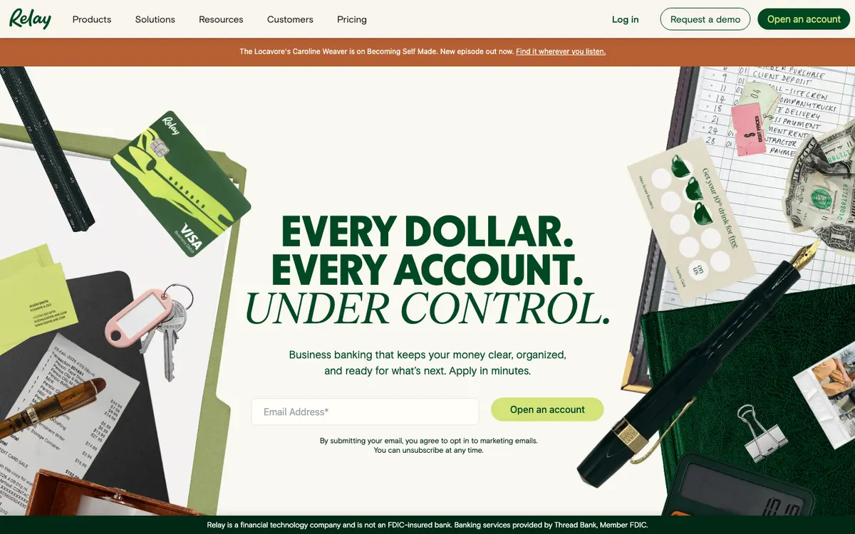 Relay homepage screenshot