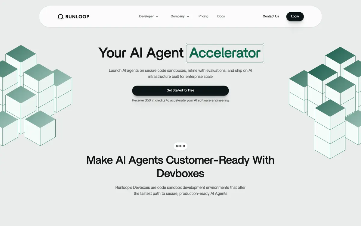 Runloop homepage screenshot