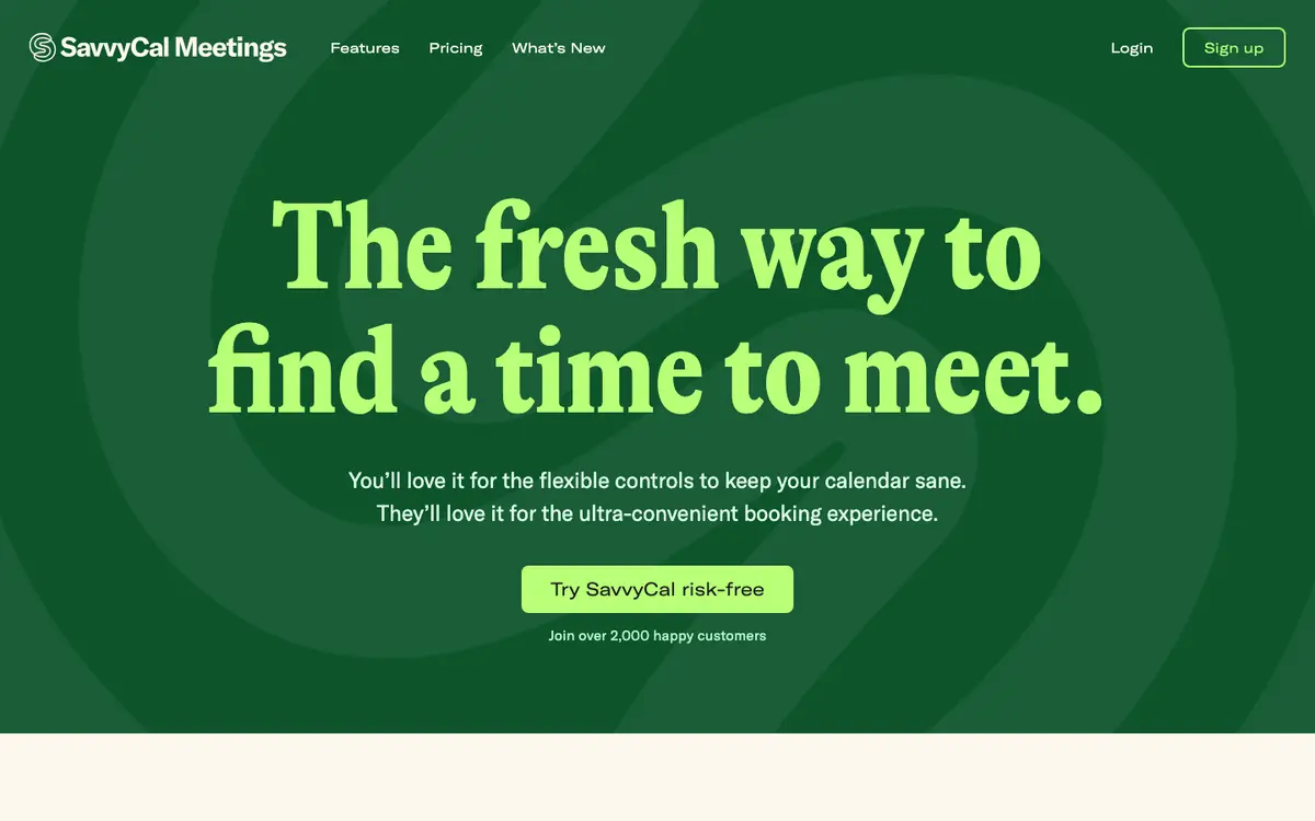 SavvyCal homepage screenshot