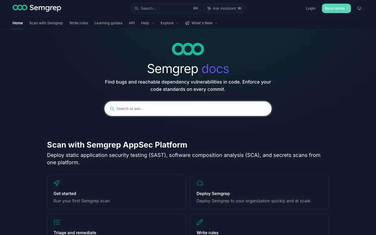 Semgrep docs screenshot