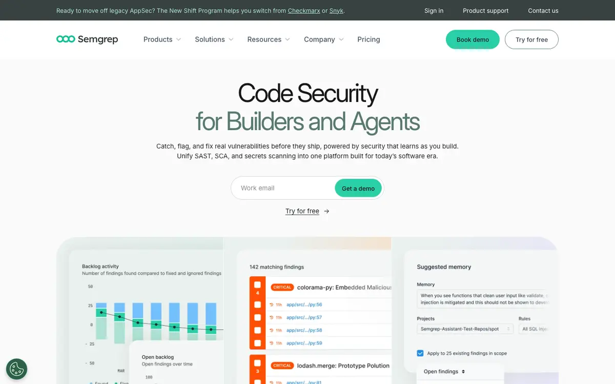 Semgrep homepage screenshot