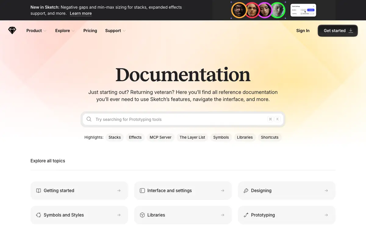 Sketch docs screenshot