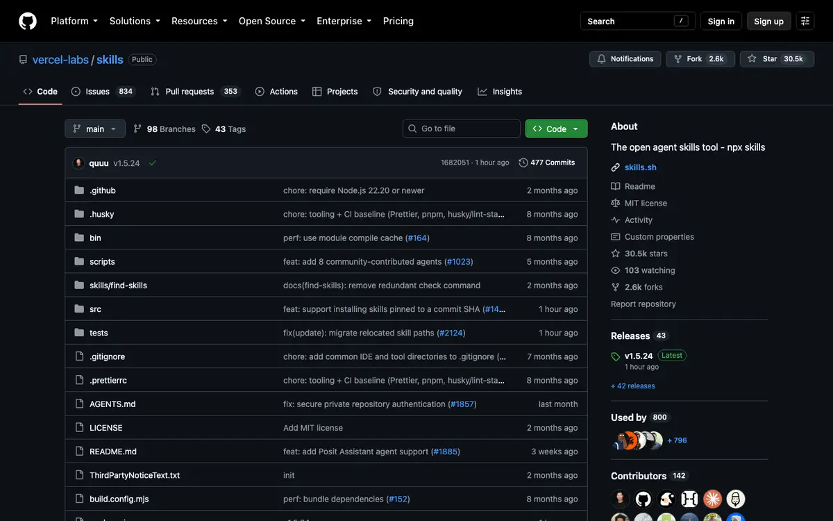 skills.sh docs screenshot