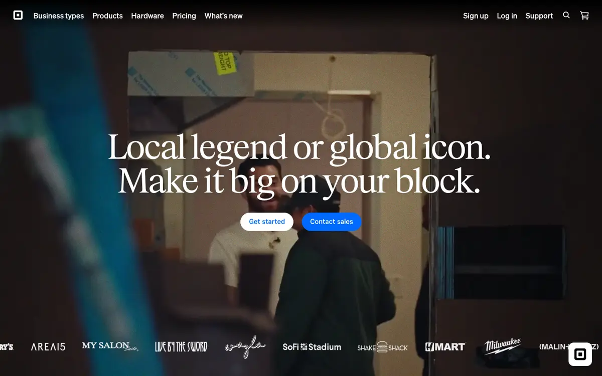 Square homepage screenshot