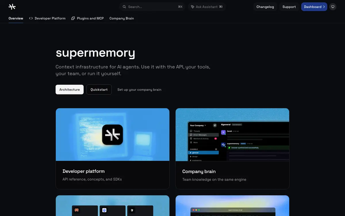 Supermemory docs screenshot