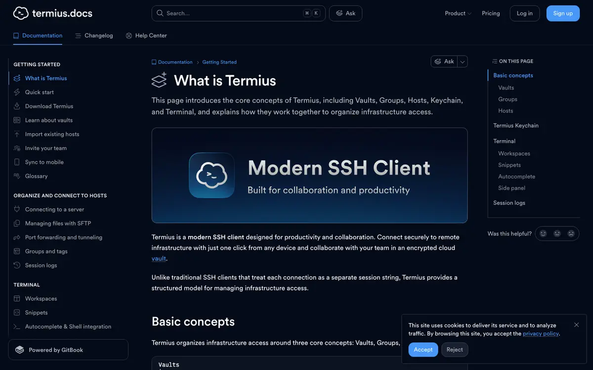 Termius docs screenshot