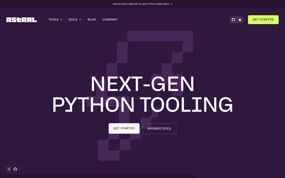 uv homepage screenshot