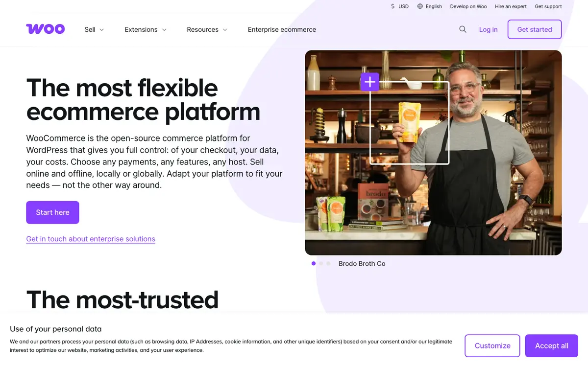 WooCommerce homepage screenshot