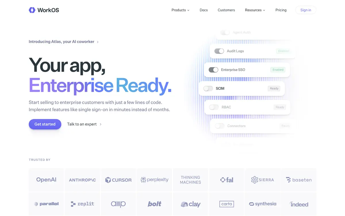 WorkOS homepage screenshot