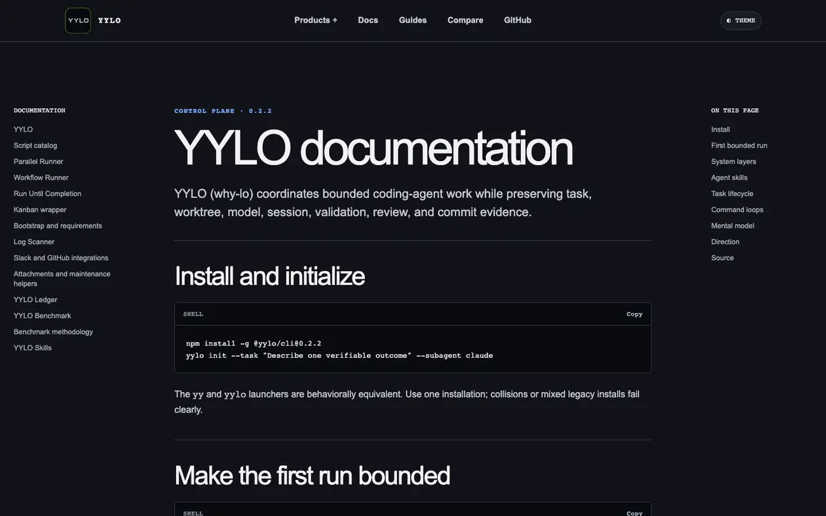 YYLO docs screenshot